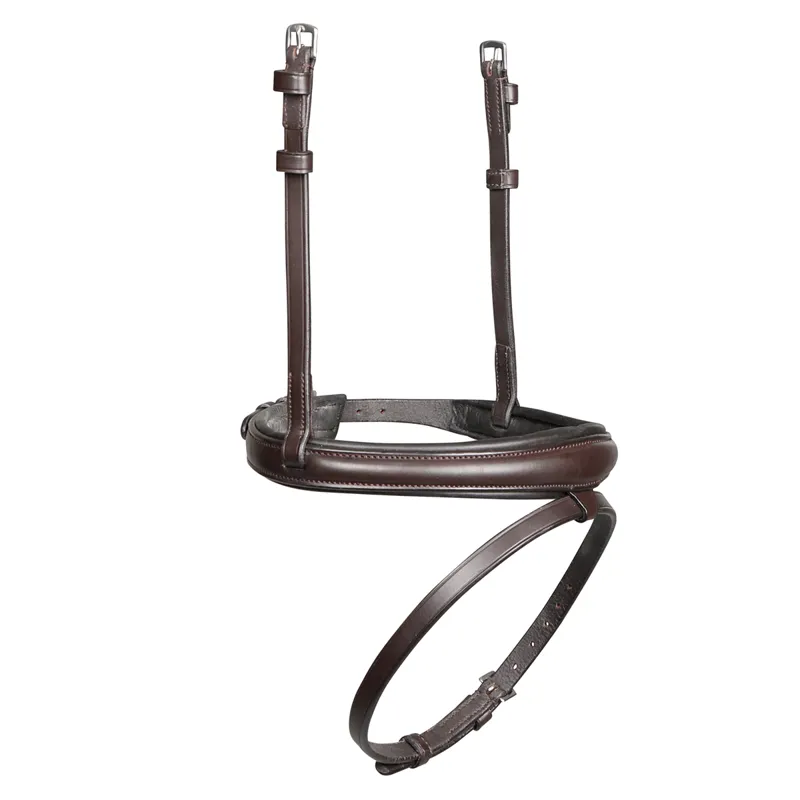 Shires Velociti Lusso Padded Raised Cavesson Noseband - Havana